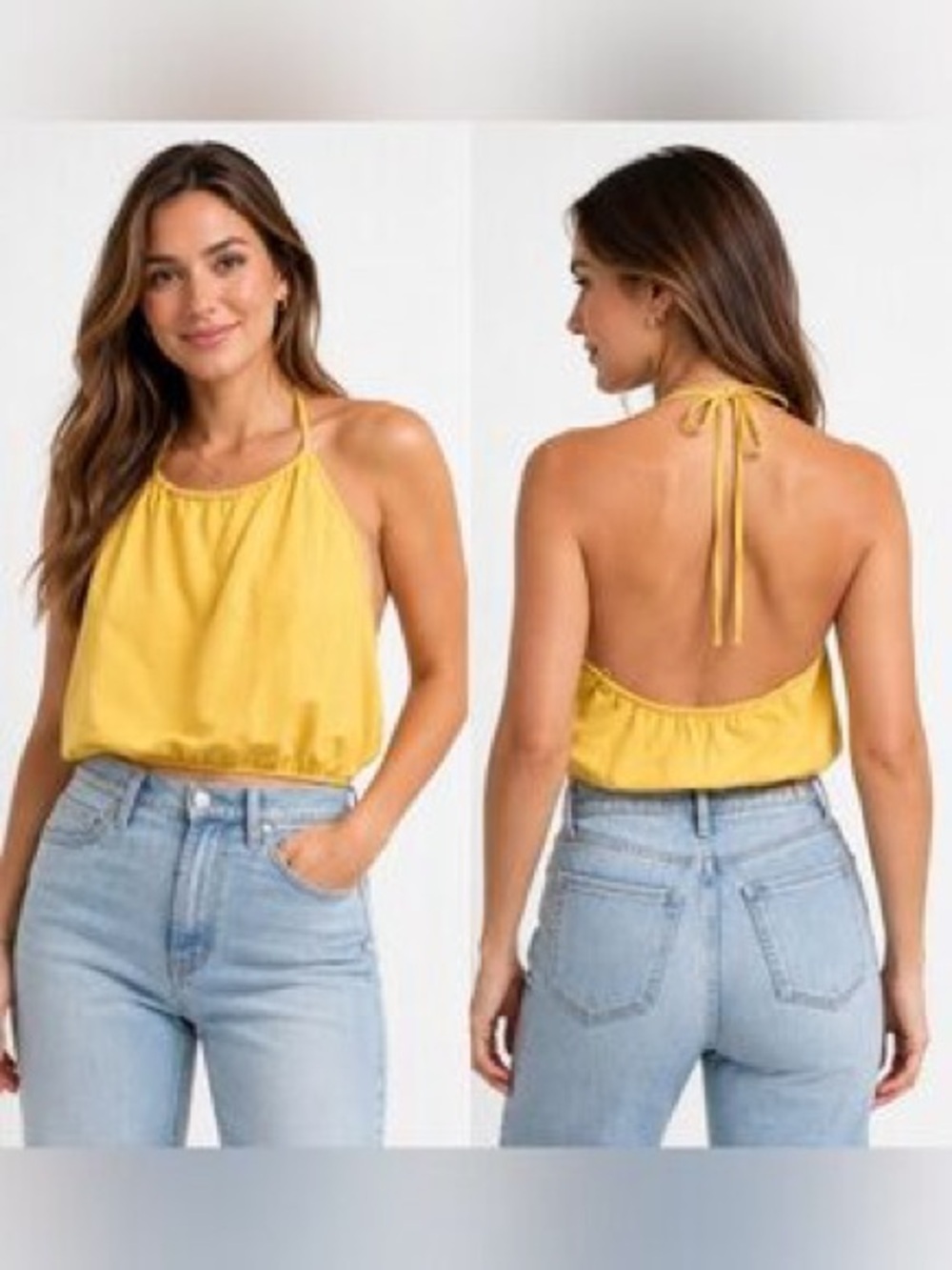 Zara Yellow Crop Top Halter NWT Women’s Size - L
